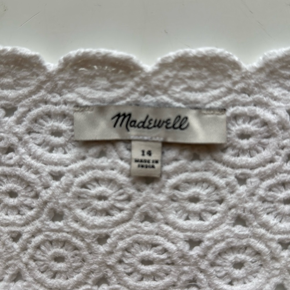 Madewell White Lilah Embroidered Sleeveless V-Neck Blouse 14 NWT - Picture 4 of 5
